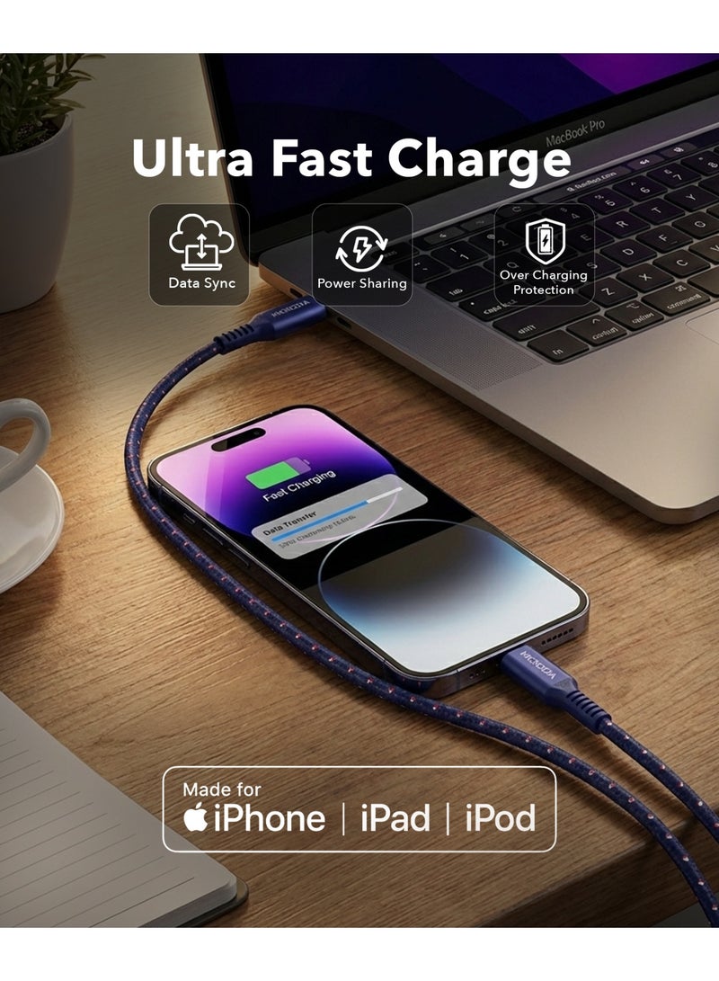 MICRODIA 【MICRODIA】 ExeCable™ Tweed / PD100W USB-C to USB-C Charge & Sync Cable L-2.6m - Image 3